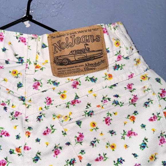 No! Jeans Vintage Floral White Long Denim Shorts Size 9/24” - Picture 6 of 8